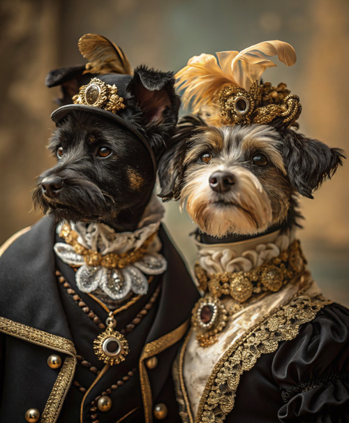 2 Pet Portraits RoyalCustom Family Pet Portrait RegalCustom Dog CAT PortraitCust