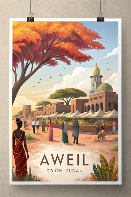 Captivating Aweil, South Sudan Travel Poster - Vibrant African City Art Print Po