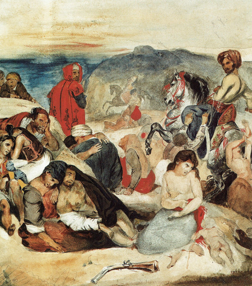 Delacroix- Sketch for The Massacre of Chios Poster Canvas Movie Film Print A0 A1