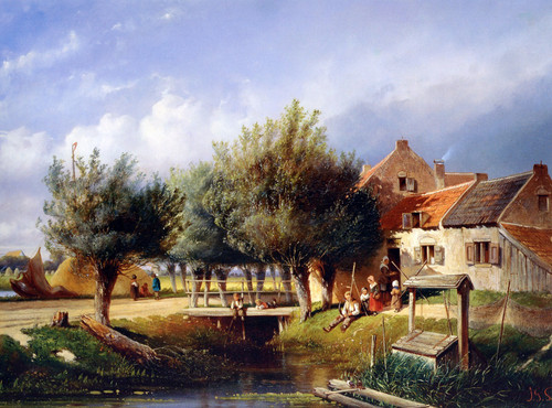 Smits Jan Gerard-Summer_Village_View Poster Canvas Movie Film Print A0 A1 A2 A3