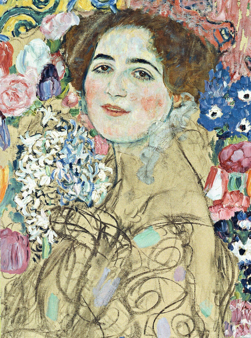 detail of Portrait of Ria Mark III -Klimt 1917 Art Gallery Poster Canvas Print W