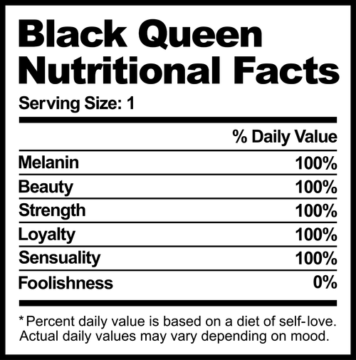 BLACK QUEEN NUTRITIONAL FACTS (2) Poster Canvas Movie Film Print A0 A1 A2 A3 A4