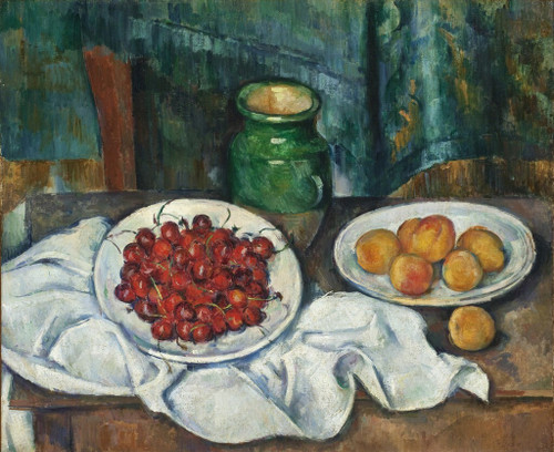 paul-cezanne-still-life-with-cherries-and-peaches-1885-1887 Poster Canvas Movie