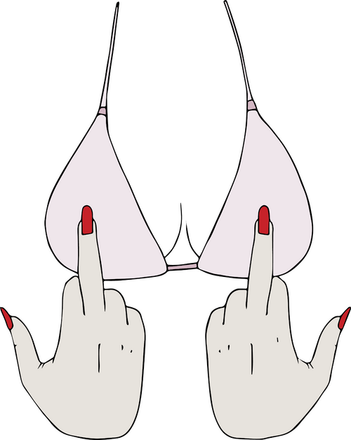 woman with two middle fingers (2) Poster Canvas Movie Film Print A0 A1 A2 A3 A4