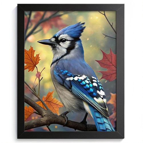 Bluejay Wall Art Colourful Blue Bird Picture Nature Decor For The Bedroom Art (3
