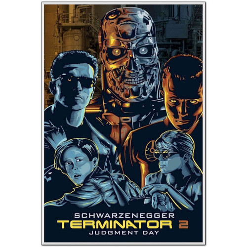 Terminator-2-Judgment-Day-1991-Movie-Poster Poster Canvas Movie Film Print A0 A1