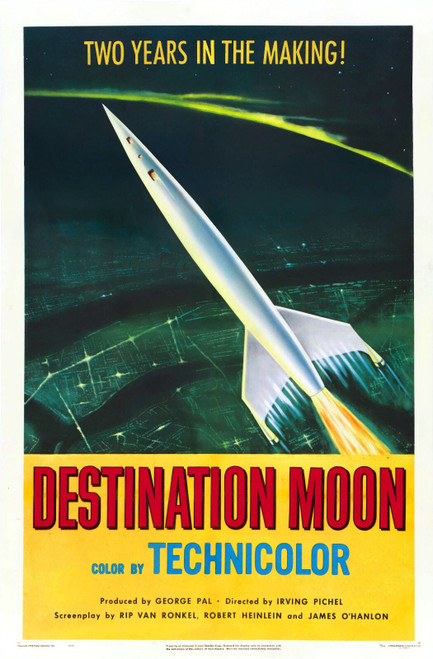 Destination Moon 01 Art Gallery Poster Canvas Print Wall Decoration A0 A1 A2 A3