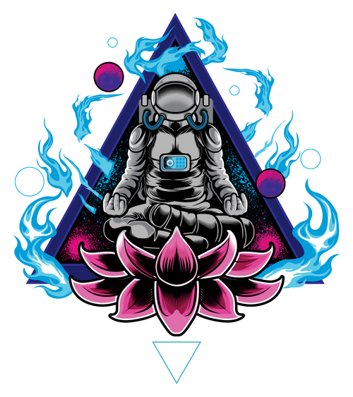 120. Astronaut Meditation Sticker Fun Gift Poster Canvas Print A0 A1 A2 A3 A4 A5