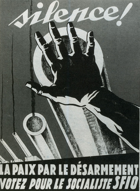 1932 Berger Silence, la paix par le désarmement Affiche pacifiste des législat 1932 Berger Silence, la paix par le désarmement Affiche pacifiste des législat