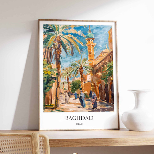 1_Baghdad Poster, Islamic Decor, Islamic Art, Middle Eastern Art, Baghdad Gift,