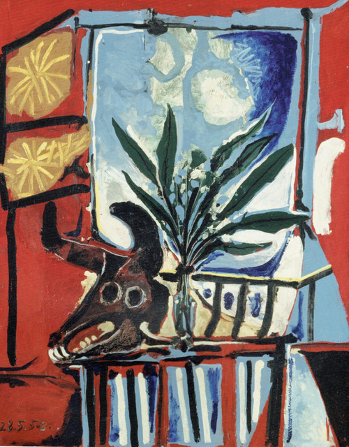 Pablo Picasso - Still Life with Bulls Head 1958 Poster Canvas Movie Film Print A