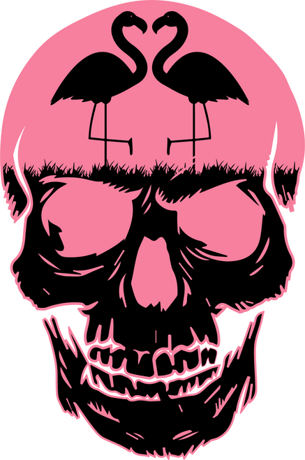 A220318-07-Pink-Flamingo-Skull-Breast-Cancer (2) Poster Canvas Movie Film Print