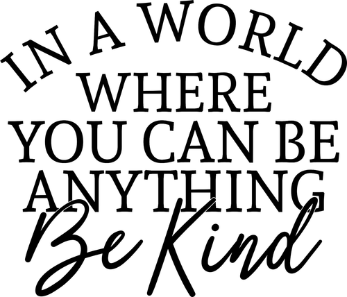 002 InAWorldBeKind blk Funny Poster Design Canvas Motivation Print A0 A1 A2 A3 A