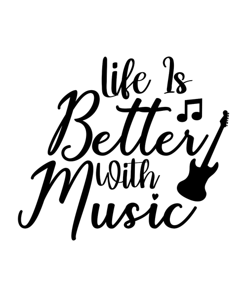 Life Is Better With Music-01 (2) Poster Canvas Movie Film Print A0 A1 A2 A3 A4 A