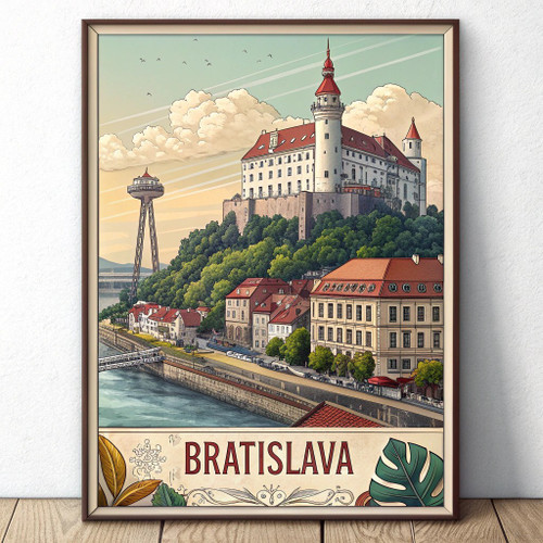 Bratislava Slovakia's Hidden Gem - Vintage Travel Poster Art Print Poster Canvas