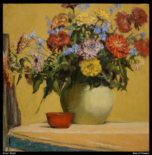 grant-wood---bowl-of-flowers--jpb_16060578298_o(1) Poster Canvas Movie Film Prin
