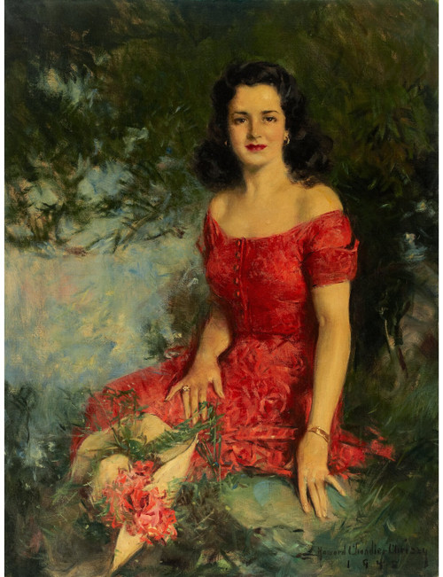 PinUp Girl - HOWARD CHANDLER CHRISTY Portrait of Miss Cushing Poster Canvas Movi
