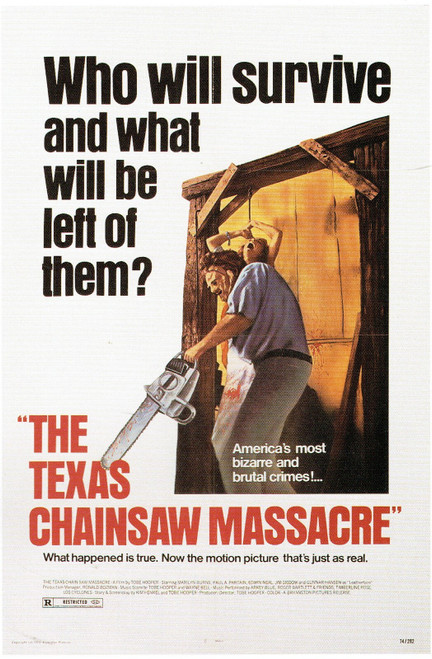 The Texas Chainsaw Massacre -1974 Poster Canvas Movie Film Print A0 A1 A2 A3 A4