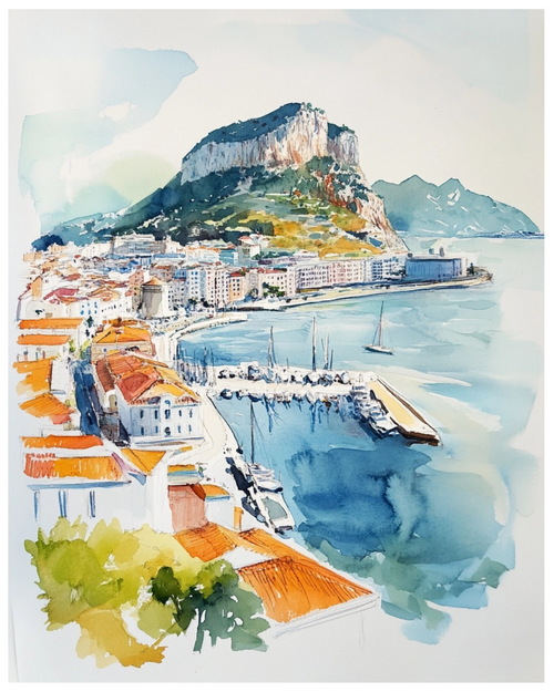 Gibraltar (5) Poster Canvas Travel Holiday Trip Print Turism A0 A1 A2 A3 A4 A5 A