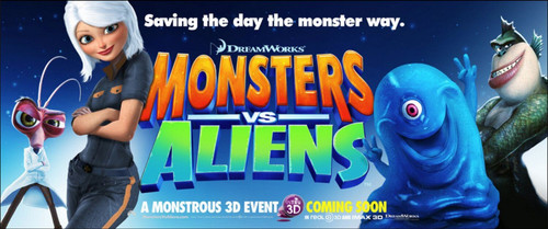 Monsters vs. Aliens (2009)_7 Poster Canvas Movie Film Print A0 A1 A2 A3 A4 A5 A6