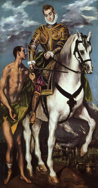 El_Greco_St._Martin_and_the_Beggar Poster Canvas Print Art Painting Decor Reprin