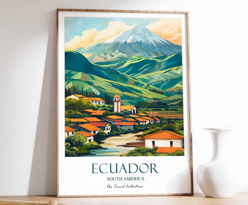 11_Ecuador Travel Poster, Ecuador Print, South America Travel Art, Floral Poster