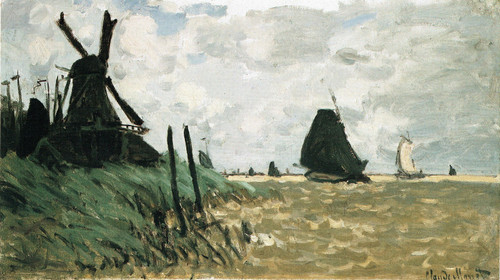 Monet- A Mill near Zaandam Poster Canvas Movie Film Print A0 A1 A2 A3 A4 A5 A6 A