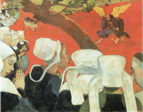 Paul Gauguin- Vision after the Sermon-Jacob Wrestling with the Angel-1888 Poster