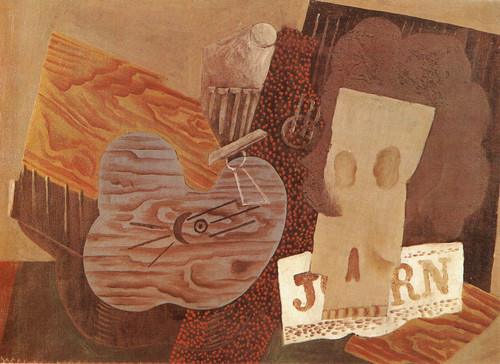 Pablo Picasso - Guitar newspaper 1913 Poster Canvas Movie Film Print A0 A1 A2 A3