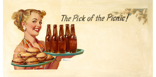 Gil Elvgren - Pinup Girl - The Pick of the Picnic 1950 Poster Canvas Movie Film