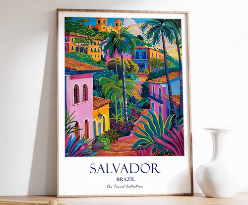 10_Salvador Print, Salvador Travel Poster, Brazil Travel Print, Tropical Decor,