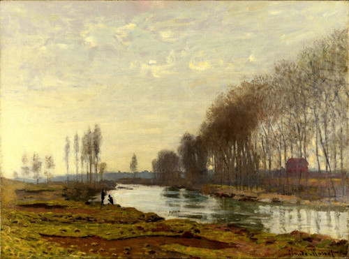 MONET, Claude - The Petit Bras of the Seine at Argenteuil Poster Canvas Movie Fi