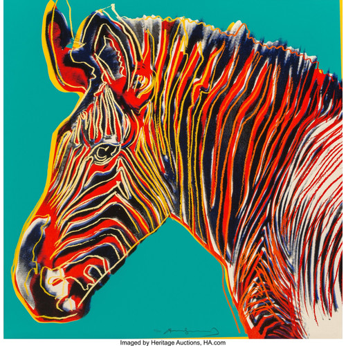 Andy Warhol (1928-1987). Grevy's Zebra, from Endangered Species, 1983. Poster Ca