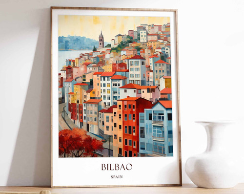 4_Bilbao Poster, Spain Poster, City Poster, Travel Poster, Wall art, Home Decor,