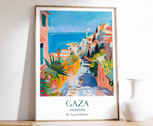 5_Gaza Print, Gaza Travel Poster, Islamic Decor, Islamic Art, Islamic Poster, Pa