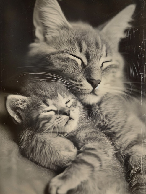 MamaBabyCat-5-3by4 Poster Canvas Funny Annimals Pritnt A0 A1 A2 A3 A4 A5 A6