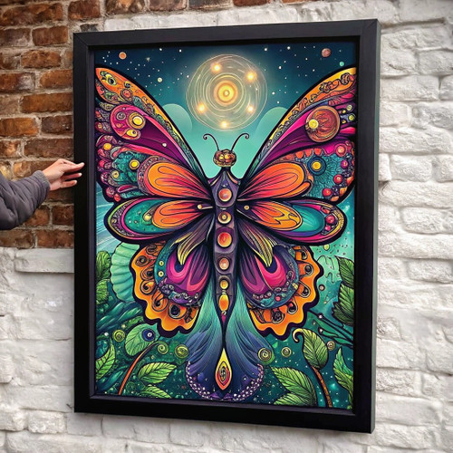 Butterfly Wall Art Colourful Picture Nature Decor For The Bedroom Rainbow Art (3
