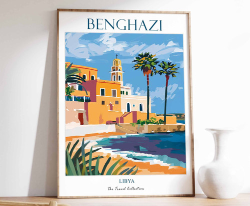 0_Benghazi Print, Benghazi Travel Poster, Middle East Travel Print, Islamic Deco