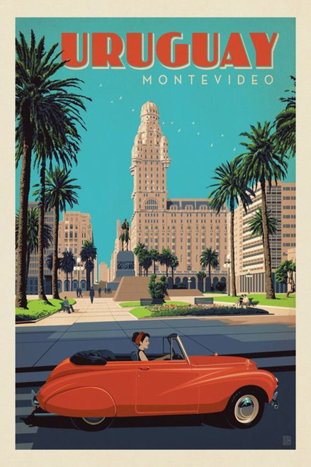 Uruguay Retro Classic Travel Poster (24) Poster Canvas Travel Holiday Trip Print