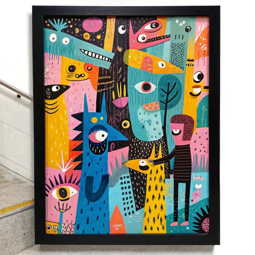 Abstract Animal Art Wall Print Bright Colours Poster Print Abstract Picture Art