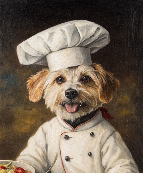 Chef Pet PortraitRenaissance Pet Portrait from PhotoCustom Funny Canvas Royal Pe