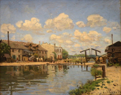 Alfred-Sisley-canal-st-martin-1872 Poster Canvas Print Art Painting Decor Reprin