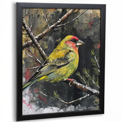 Greenfinch Bird Wall Art Print Animal Vintage Bird Print Greenfinch Wall Print (