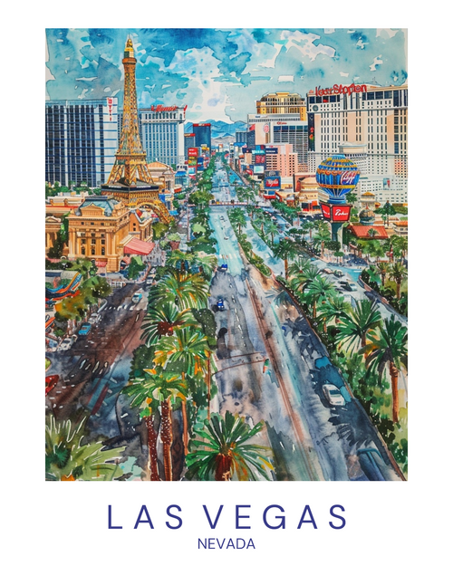 Las Vegas (3) Poster Canvas Travel Holiday Trip Print Turism A0 A1 A2 A3 A4 A5 A