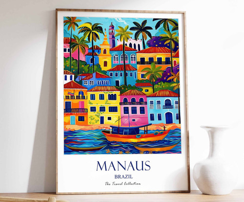 8_Manaus Print, Manaus Travel Poster, Brazil Travel Print, Tropical Decor, Botan