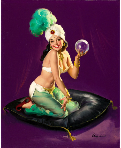 Gil Elvgren - Pinup Girl - I am a Happy Medium And Find Out How the Future Looks