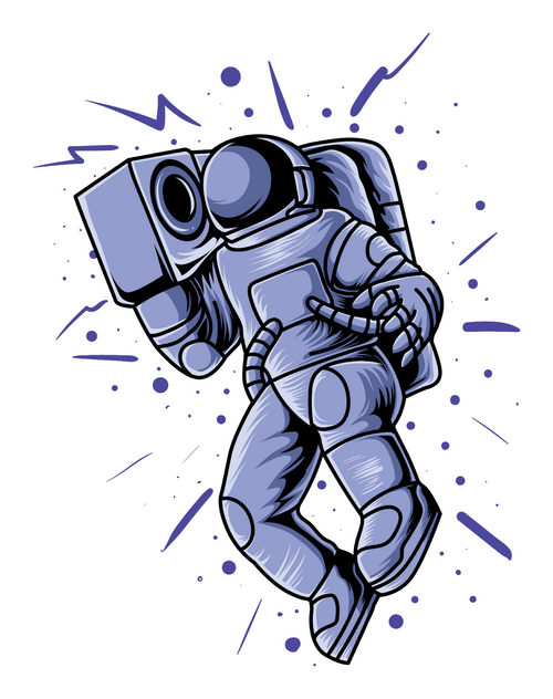 166. Astronaut Music Addict Sticker Poster Canvas Movie Film Print A0 A1 A2 A3 A