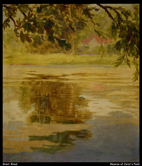 grant-wood--reverse-of-corots-pond--jpb_15506063281_o(1) Poster Canvas Movie Fil