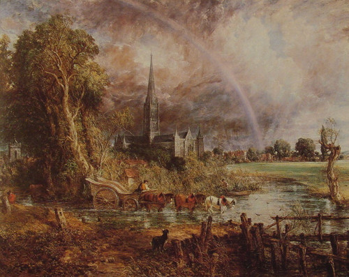 Constable_Salisbury_Cathedral_from_the_Meadows Poster Canvas Print Art Painting