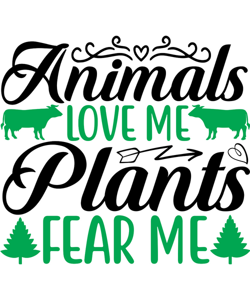Animals love me plants fear me-01 Poster Canvas Movie Film Print A0 A1 A2 A3 A4